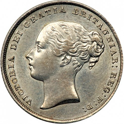 Shilling Obverse Image minted in UNITED KINGDOM in 1856 (1837-01  -  Victoria)  - The Coin Database