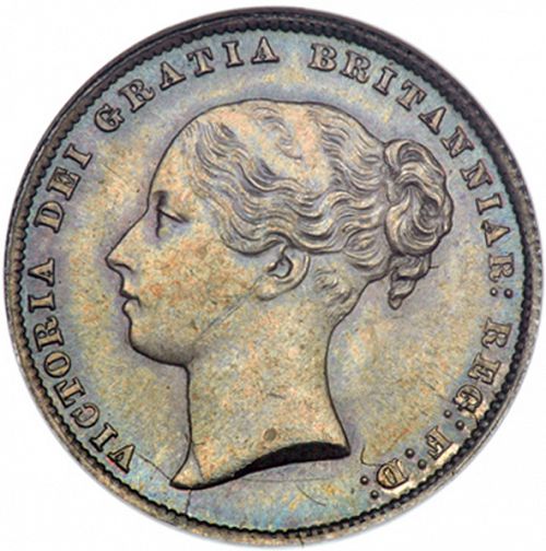 Shilling Obverse Image minted in UNITED KINGDOM in 1861 (1837-01  -  Victoria)  - The Coin Database