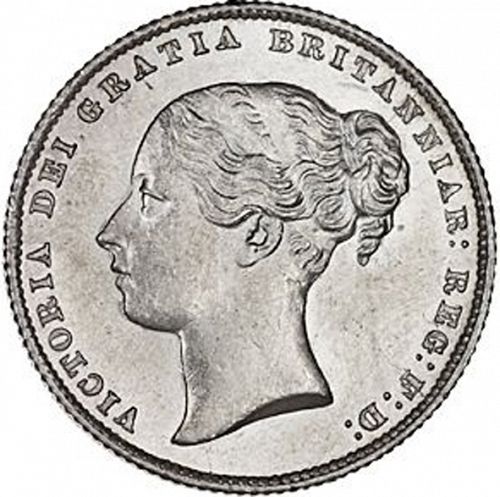 Shilling Obverse Image minted in UNITED KINGDOM in 1864 (1837-01  -  Victoria)  - The Coin Database