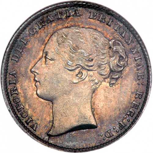 Shilling Obverse Image minted in UNITED KINGDOM in 1865 (1837-01  -  Victoria)  - The Coin Database