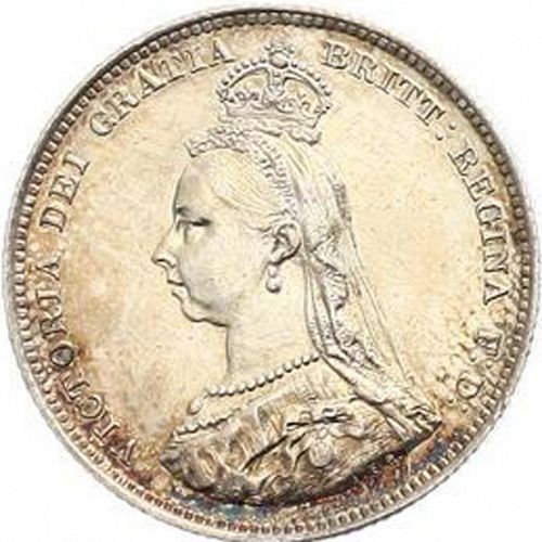 Shilling Obverse Image minted in UNITED KINGDOM in 1887 (1837-01  -  Victoria)  - The Coin Database