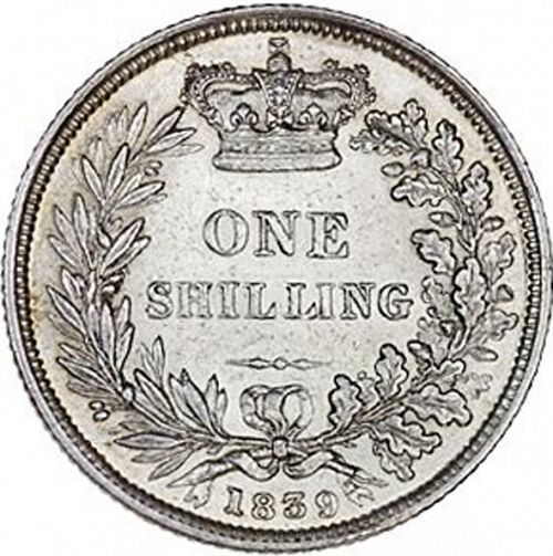 Shilling Reverse Image minted in UNITED KINGDOM in 1839 (1837-01  -  Victoria)  - The Coin Database
