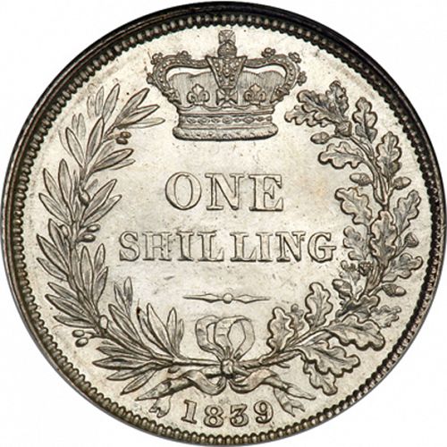 Shilling Reverse Image minted in UNITED KINGDOM in 1839 (1837-01  -  Victoria)  - The Coin Database