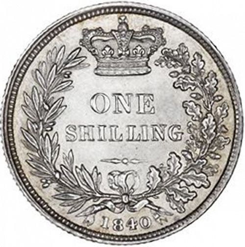 Shilling Reverse Image minted in UNITED KINGDOM in 1840 (1837-01  -  Victoria)  - The Coin Database