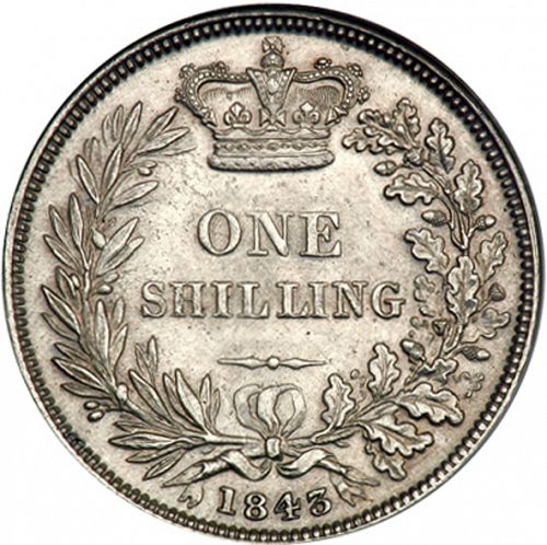 Shilling Reverse Image minted in UNITED KINGDOM in 1843 (1837-01  -  Victoria)  - The Coin Database