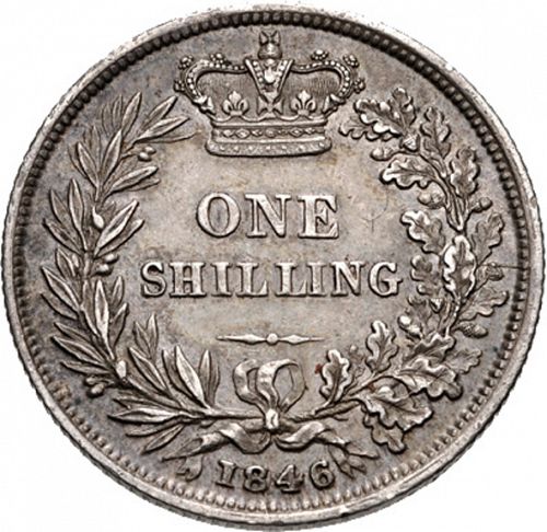 Shilling Reverse Image minted in UNITED KINGDOM in 1846 (1837-01  -  Victoria)  - The Coin Database