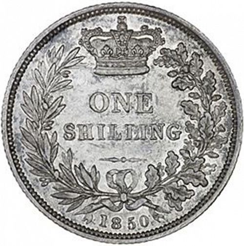 Shilling Reverse Image minted in UNITED KINGDOM in 1850 (1837-01  -  Victoria)  - The Coin Database