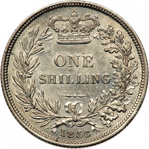 Shilling Reverse Image minted in UNITED KINGDOM in 1856 (1837-01  -  Victoria)  - The Coin Database