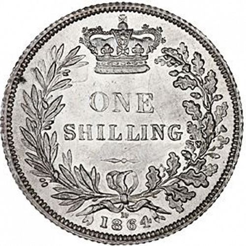 Shilling Reverse Image minted in UNITED KINGDOM in 1864 (1837-01  -  Victoria)  - The Coin Database