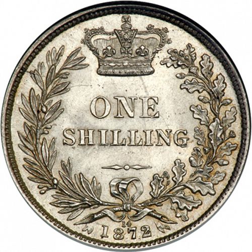 Shilling Reverse Image minted in UNITED KINGDOM in 1872 (1837-01  -  Victoria)  - The Coin Database