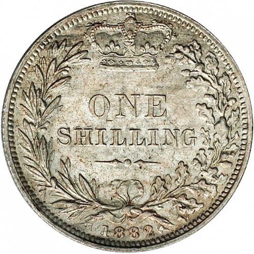 Shilling Reverse Image minted in UNITED KINGDOM in 1882 (1837-01  -  Victoria)  - The Coin Database