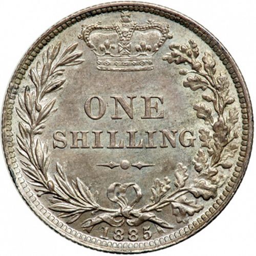 Shilling Reverse Image minted in UNITED KINGDOM in 1885 (1837-01  -  Victoria)  - The Coin Database