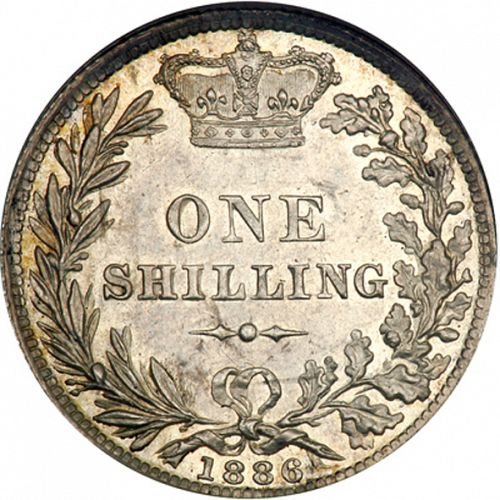 Shilling Reverse Image minted in UNITED KINGDOM in 1886 (1837-01  -  Victoria)  - The Coin Database