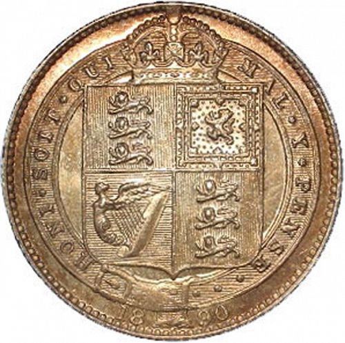 Shilling Reverse Image minted in UNITED KINGDOM in 1890 (1837-01  -  Victoria)  - The Coin Database