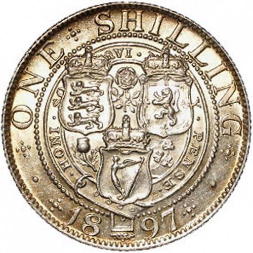 Shilling Reverse Image minted in UNITED KINGDOM in 1897 (1837-01  -  Victoria)  - The Coin Database