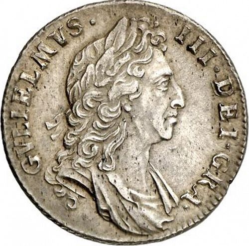 Shilling Obverse Image minted in UNITED KINGDOM in 1695 (1694-01 - William III)  - The Coin Database