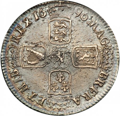 Shilling Reverse Image minted in UNITED KINGDOM in 1696Y (1694-01 - William III)  - The Coin Database