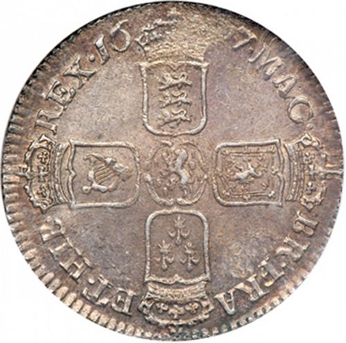 Shilling Reverse Image minted in UNITED KINGDOM in 1697 (1694-01 - William III)  - The Coin Database