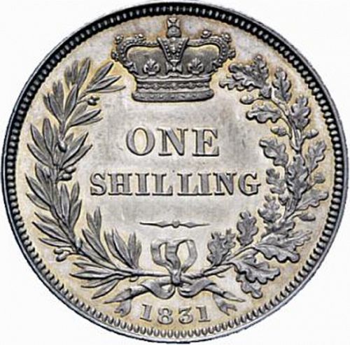 Shilling Reverse Image minted in UNITED KINGDOM in 1831 (1830-37 - William IV)  - The Coin Database