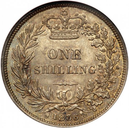 Shilling Reverse Image minted in UNITED KINGDOM in 1836 (1830-37 - William IV)  - The Coin Database