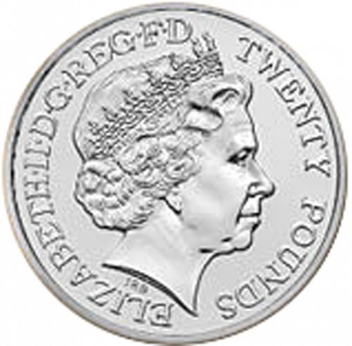 £20 Obverse Image minted in UNITED KINGDOM in 2013 (1971-up  -  Elizabeth II - Decimal Coinage)  - The Coin Database