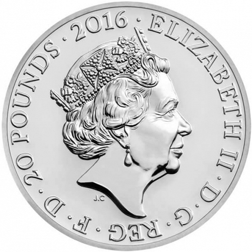 £20 Obverse Image minted in UNITED KINGDOM in 2016 (1971-up  -  Elizabeth II - Decimal Coinage)  - The Coin Database