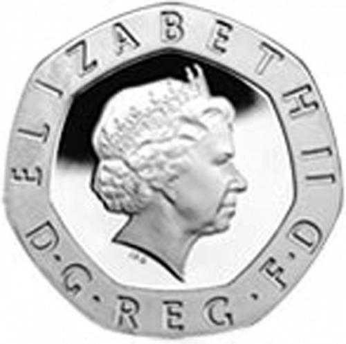 20p Obverse Image minted in UNITED KINGDOM in 2004 (1971-up  -  Elizabeth II - Decimal Coinage)  - The Coin Database