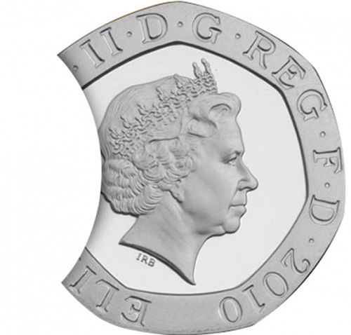 20p Obverse Image minted in UNITED KINGDOM in 2010 (1971-up  -  Elizabeth II - Decimal Coinage)  - The Coin Database