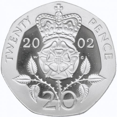20p Reverse Image minted in UNITED KINGDOM in 2002 (1971-up  -  Elizabeth II - Decimal Coinage)  - The Coin Database