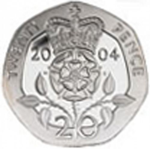 20p Reverse Image minted in UNITED KINGDOM in 2004 (1971-up  -  Elizabeth II - Decimal Coinage)  - The Coin Database