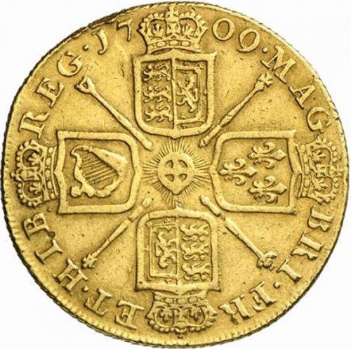 Two Guineas Reverse Image minted in UNITED KINGDOM in 1709 (1701-14 - Anne)  - The Coin Database