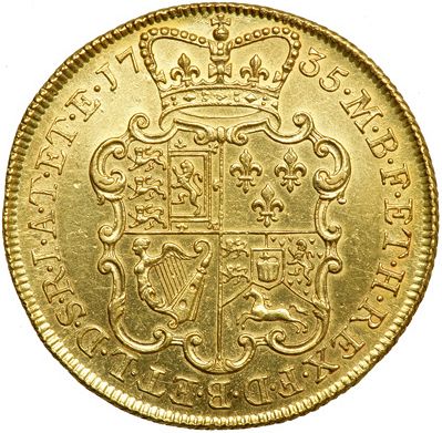 Two Guineas Reverse Image minted in UNITED KINGDOM in 1735 (1727-60 - George II)  - The Coin Database