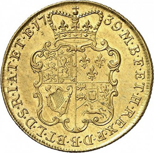 Two Guineas Reverse Image minted in UNITED KINGDOM in 1739 (1727-60 - George II)  - The Coin Database