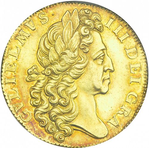 Two Guineas Obverse Image minted in UNITED KINGDOM in 1701 (1694-01 - William III)  - The Coin Database