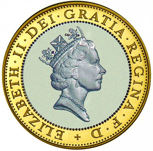 £2 Obverse Image minted in UNITED KINGDOM in 1997 (1971-up  -  Elizabeth II - Decimal Coinage)  - The Coin Database