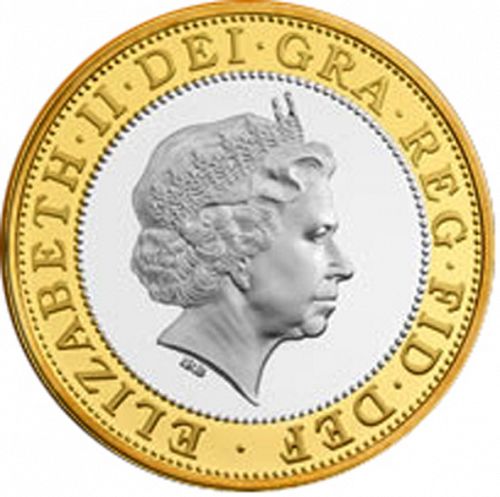 £2 Obverse Image minted in UNITED KINGDOM in 2001 (1971-up  -  Elizabeth II - Decimal Coinage)  - The Coin Database