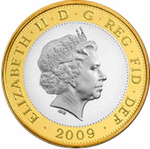 £2 Obverse Image minted in UNITED KINGDOM in 2009 (1971-up  -  Elizabeth II - Decimal Coinage)  - The Coin Database