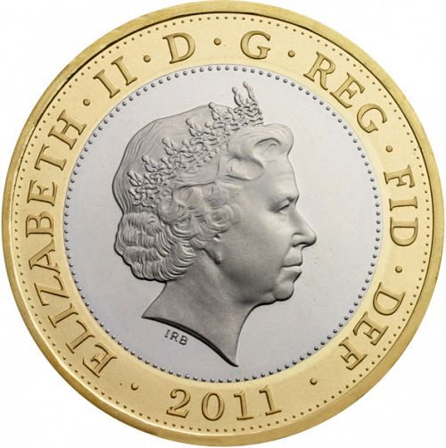 £2 Obverse Image minted in UNITED KINGDOM in 2011 (1971-up  -  Elizabeth II - Decimal Coinage)  - The Coin Database