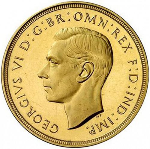 Two Pounds Obverse Image minted in UNITED KINGDOM in 1937 (1937-52 - George VI)  - The Coin Database