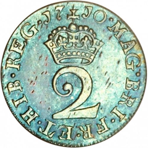 Twopence Reverse Image minted in UNITED KINGDOM in 1710 (1701-14 - Anne)  - The Coin Database