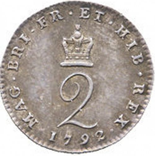 Twopence Reverse Image minted in UNITED KINGDOM in 1792 (1760-20 - George III)  - The Coin Database