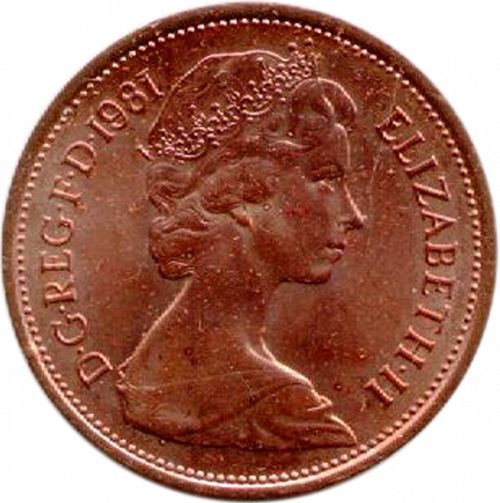 2p Obverse Image minted in UNITED KINGDOM in 1981 (1971-up  -  Elizabeth II - Decimal Coinage)  - The Coin Database