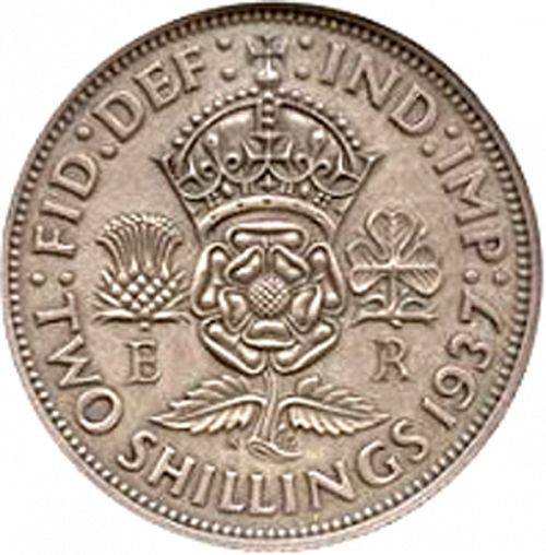 Florin Reverse Image minted in UNITED KINGDOM in 1937 (1936-37 - Edward VIII)  - The Coin Database