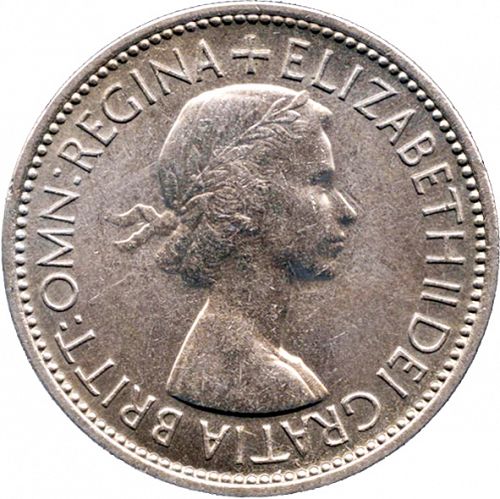 Florin Obverse Image minted in UNITED KINGDOM in 1953 (1953-70  -  Elizabeth II)  - The Coin Database