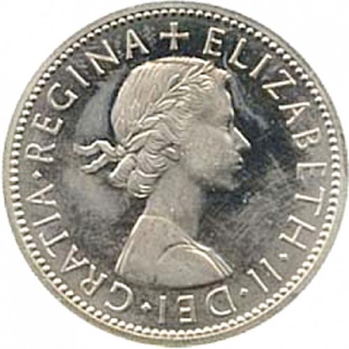 Florin Obverse Image minted in UNITED KINGDOM in 1956 (1953-70  -  Elizabeth II)  - The Coin Database