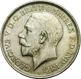 Florin Obverse Image minted in UNITED KINGDOM in 1914 (1910-36  -  George V)  - The Coin Database