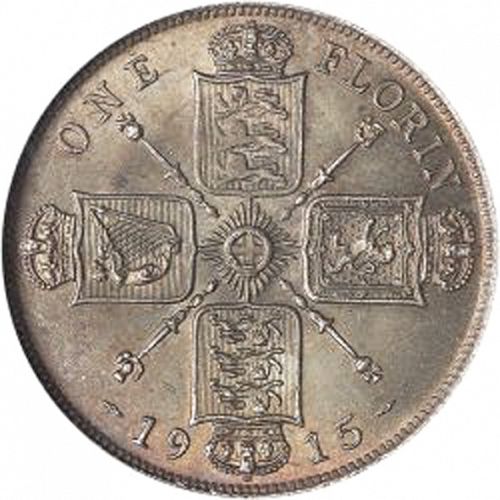 Florin Reverse Image minted in UNITED KINGDOM in 1915 (1910-36  -  George V)  - The Coin Database