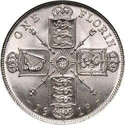 Florin Reverse Image minted in UNITED KINGDOM in 1919 (1910-36  -  George V)  - The Coin Database