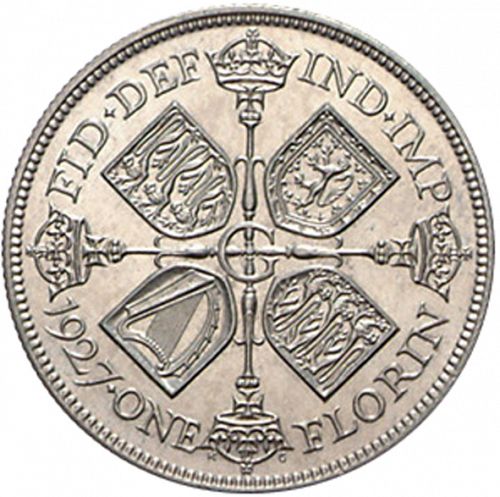 Florin Reverse Image minted in UNITED KINGDOM in 1927 (1910-36  -  George V)  - The Coin Database
