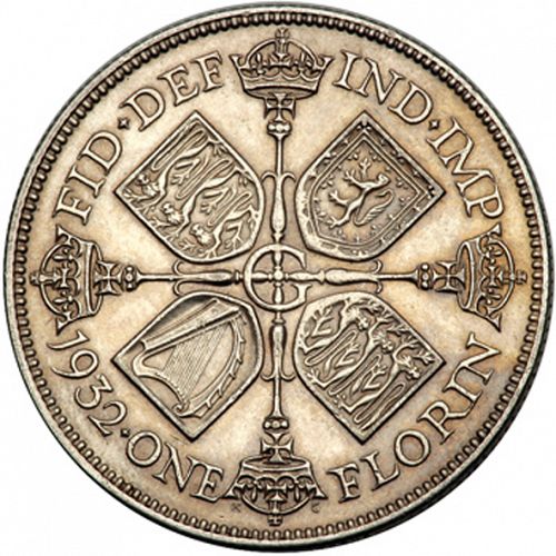 Florin Reverse Image minted in UNITED KINGDOM in 1932 (1910-36  -  George V)  - The Coin Database